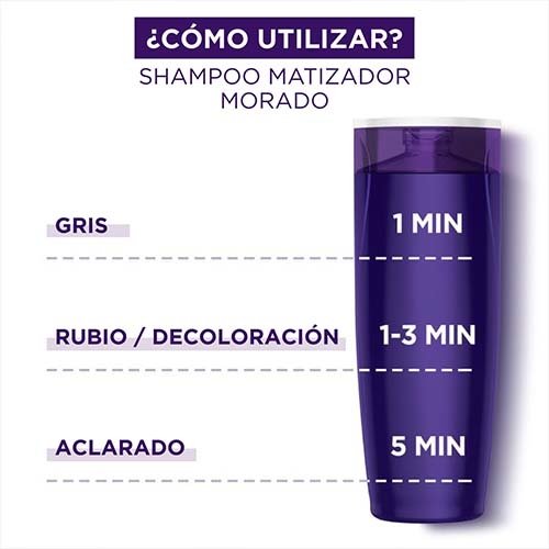 Elvive Color Vive Matizador Morado shampoo tiempo